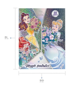 Libro para colorear con portada holográfica Disney 100 princesas de Great Moments Publishing
