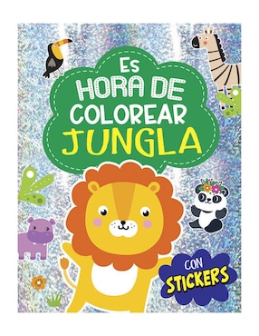 Libro Para Colorear "Es Hora De Colorear Jungla" Con Stickers De Great Moments Publishing