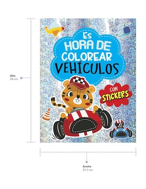 Libro para colorear Es hora de colorear vehículos con stickers de Great Moments Publishing