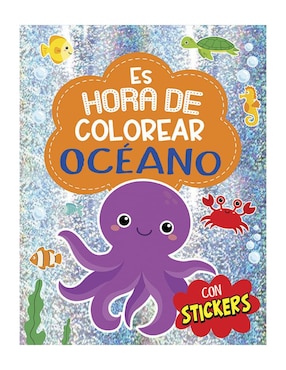 Libro Para Colorear "Es Hora De Colorear Océano" Con Stickers De Great Moments Publishing