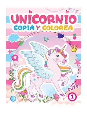 Libro Para Colorear: Unicornio Copia Y Colorea Versión 1 De Great Moments Publishing