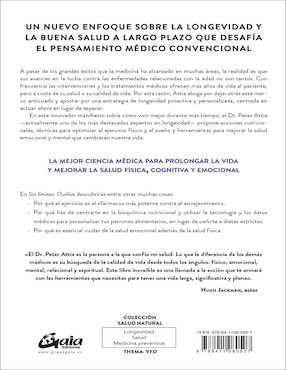 Libro Sin límites (outlive): La Ciencia y El Arte de La Longevidad de Peter Attia / Bill Gifford