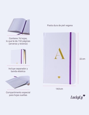 Libreta Luckyly rayada y blanca