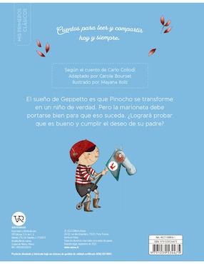 Libro Pequeños Clásicos Pinocho de Mayana Itoiz
