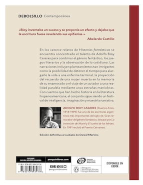 Libro Historias Fantásticas Premio Cervantes de Adolfo Bioy Casares