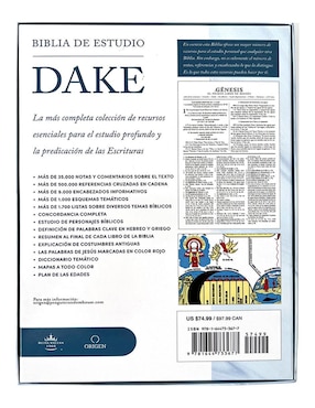 Libro Rvr 1960 Biblia de Estudio Dake Piel Negra de Reina Valera