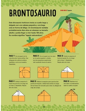 Libro de Actividades Origami Dinosaurios de Lake Press Pty. Ltd