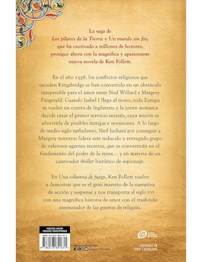 Libro UNA COLUMNA DE FUEGO (SAGA LOS PILARES DE LA TIERRA 3) de KEN FOLLETT