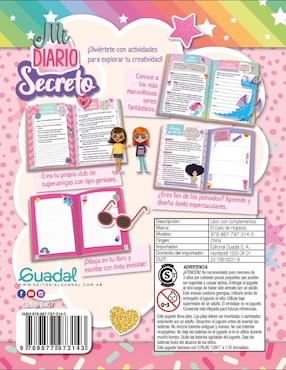 Libro Mi Diario Secreto Rosa de Guadal