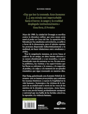 Libro Actos Humanos de Han Kang