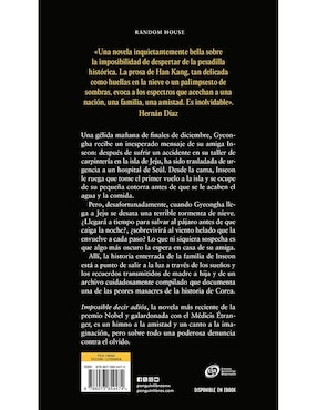 Libro Imposible Decir Adiós de Han Kang / Sunme Yoon