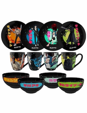Vajilla cerrada Geek Industry de porcelana para 4 personas