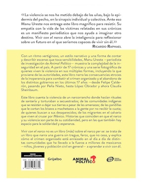 Libro Vivir con el narco de Manu Ureste