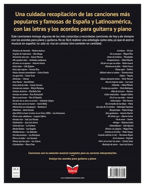 Libro Canciones Inmortales - Letras y Acordes Para Aficionados A La Guitarra y Al Piano de varios autores