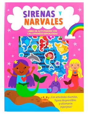 Sirenas y Narvales libro de actividades con calcomanías esponjosas de Silver Dolphin