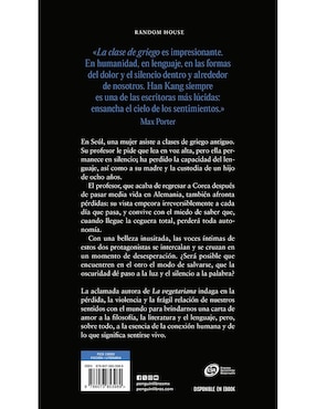 Libro La Clase De Griego de Han Kang