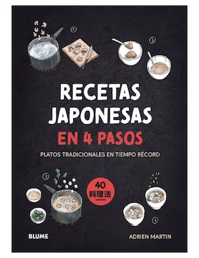 Libro Recetas japonesas en 4 pasos - Platos tradicionales de Adrien Martin