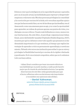 Libro Piénsalo otra vez de Adam Grant