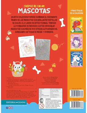 Libro Chispas de Color-Mascotas de Editorial Guadal