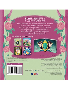 Libro Pops Ups Clásicos Increíbles: Blancanieves Y Los Siete Enanitos de Editorial Guadal