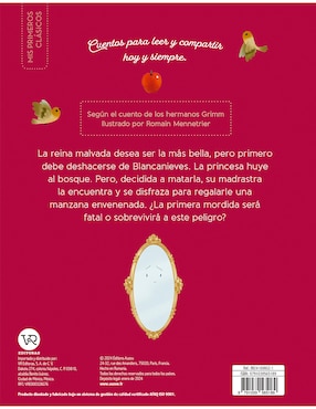 Libro Mis Pequeños Clásicos Blancanieves de Romain Mennetrier