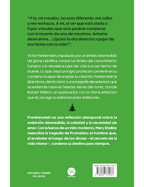 Libro Frankenstein de Mary Shelley