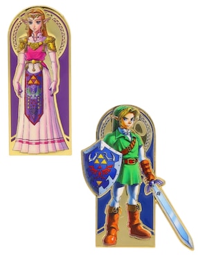 Set pin Nintendo de metal Link y Zelda