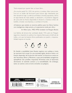 Libro Sentido y sensibilidad de Jane Austen