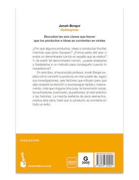 Libro Contagioso Cómo conseguir que tus productos e ideas tengan éxito de Jonah Berger