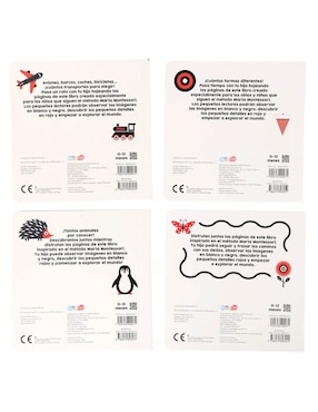 Set 4 libros Bebé Montesori Caminos + Forma + Animales +Vehículos