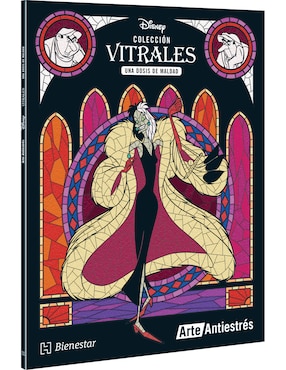 Libro Arte Antiestrés: Una Dosis de Maldad (Colección Vitrales Disney) de Ediciones Larousse