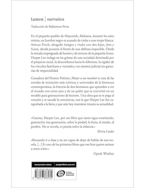 Libro Matar A Un Ruiseñor de Harper Lee