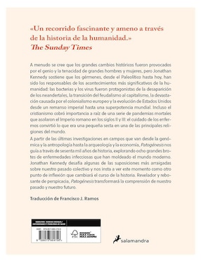 Libro Patogénesis Una Historia del Mundo en Ocho Plagas de Jonathan Kennedy