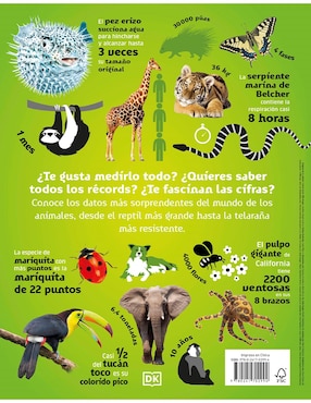 Libro El mundo en números. Animales de Dorling Kindersley
