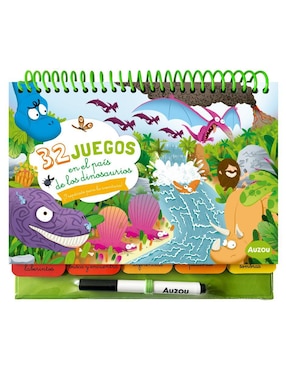 Libro 32 juegos en el país de los dinosaurios de Auzou