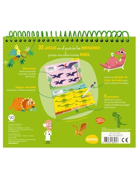 Libro 32 juegos en el país de los dinosaurios de Auzou
