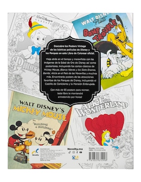 Libro Para Colorear Posters Vintage Disney de Novelty