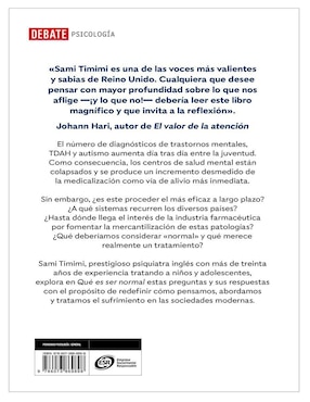 Libro Que es ser Normal de Sami Timimi