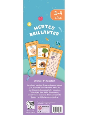 Libro Mentes Brillantes 3-4 años de Capicua