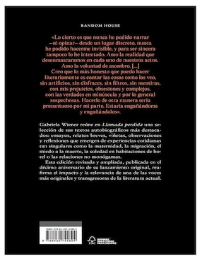 Libro Llamada Perdida de Gabriela Wiener de Gabriela Wiener