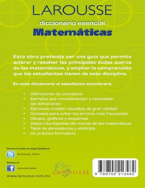 Libro Diccionario Esencial Matemáticas de Induráin, Jordi