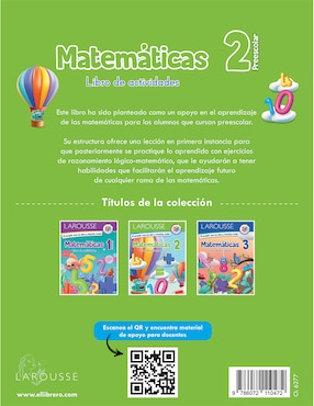 Libro Preescolar Matemáticas 2 de Ediciones Larousse