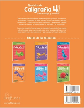 Libro Ejercicios de caligrafía 4° de primaria de Ediciones larousse