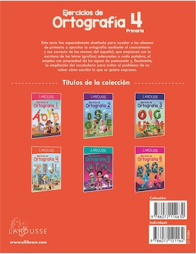 Libro Ejercicios de Ortografia 4 Primaria de Ediciones Larousse