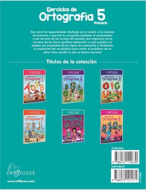 Libro Ejercicios de Ortografia 5 Primaria de Ediciones Larousse