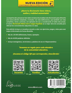 Libro Diccionario Básico Lengua Española de Ediciones Larousse