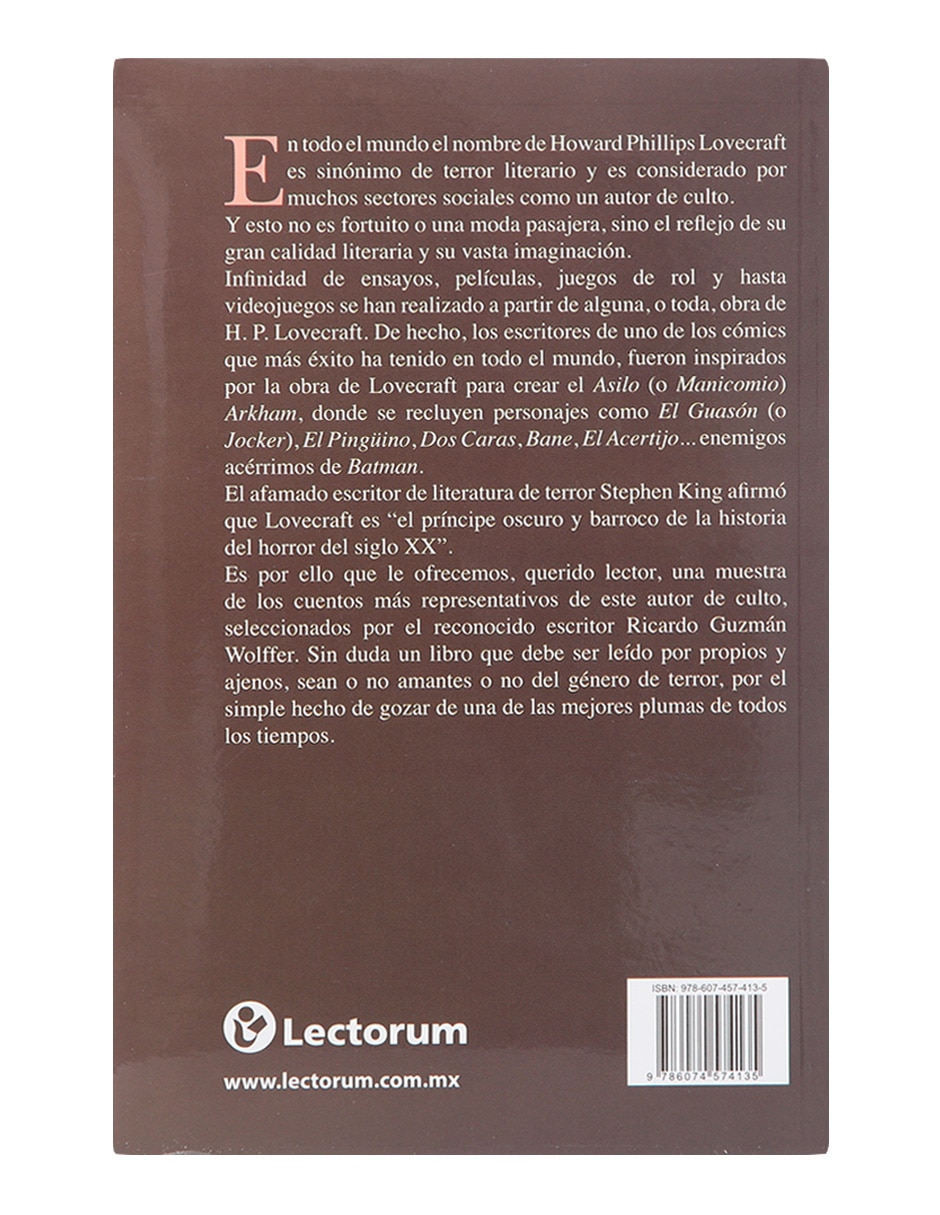 Libro Cuentos de terror de H. P. Lovecraft de Ricardo Guzmán Wolffer 2