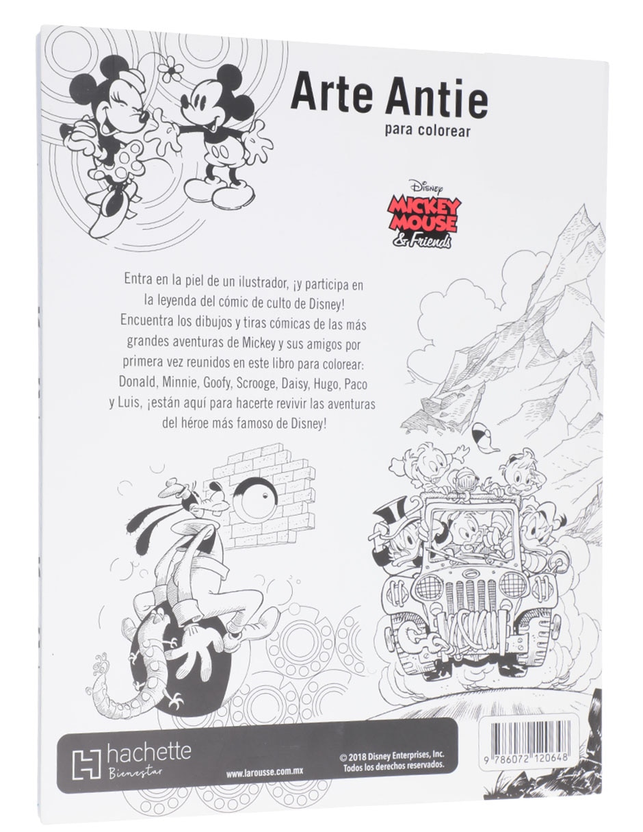 Libro Arte Antiestrés para colorear de Mickey Mouse & Friends 3
