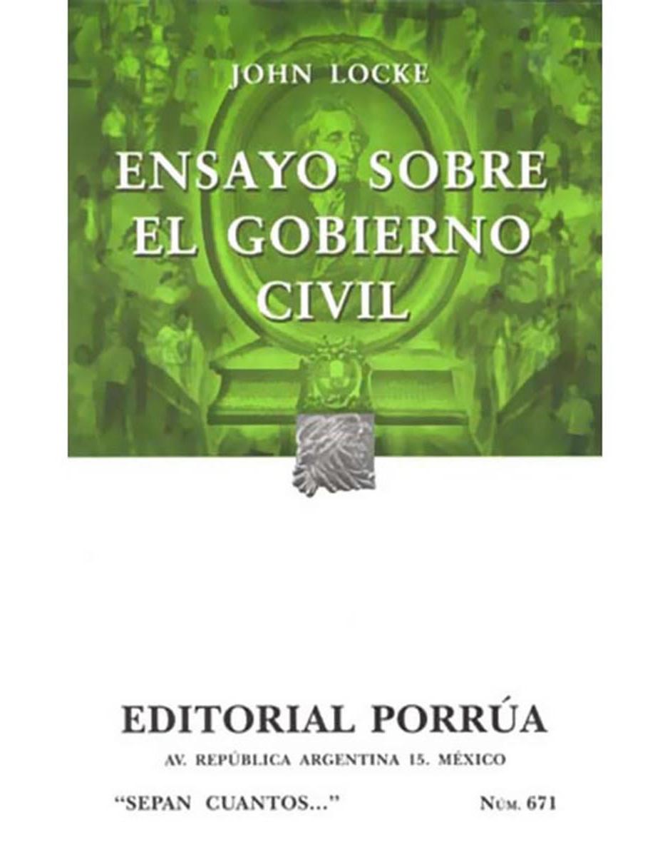 Libro Ensayo Sobre el Gobierno Civil Vl