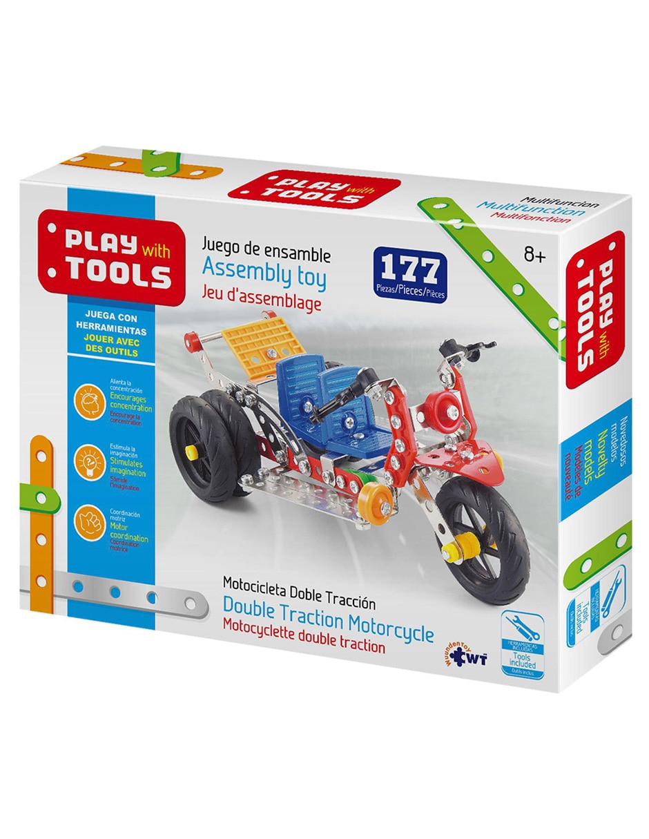 Juego De Ensamble Motocicleta Doble Tracción juego armable infantil unisex 3